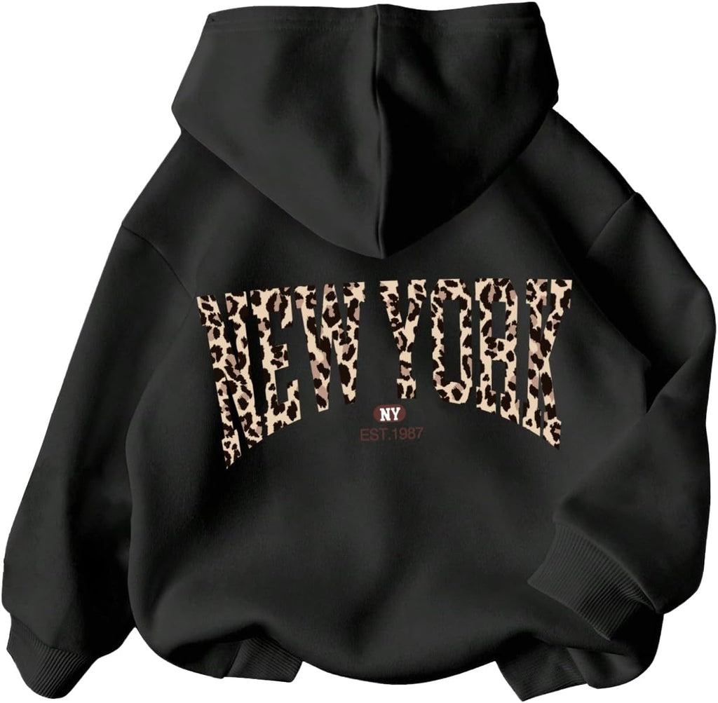 WDIRARA Girl's Cherry Graphic Hoodie Long Sleeve Hooded Sweatshirt Cute Pullovers Tops