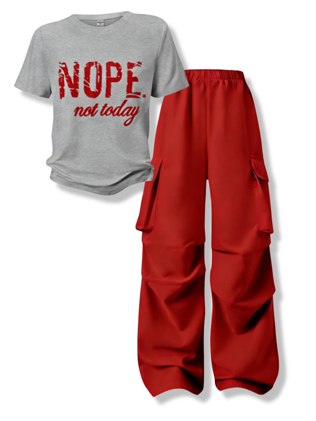 Girls Clothes Little Girl Outfits Letter Print Short Sleeve Tops & Cargo Pants 2PCS Girls Clothing 7-16 Years