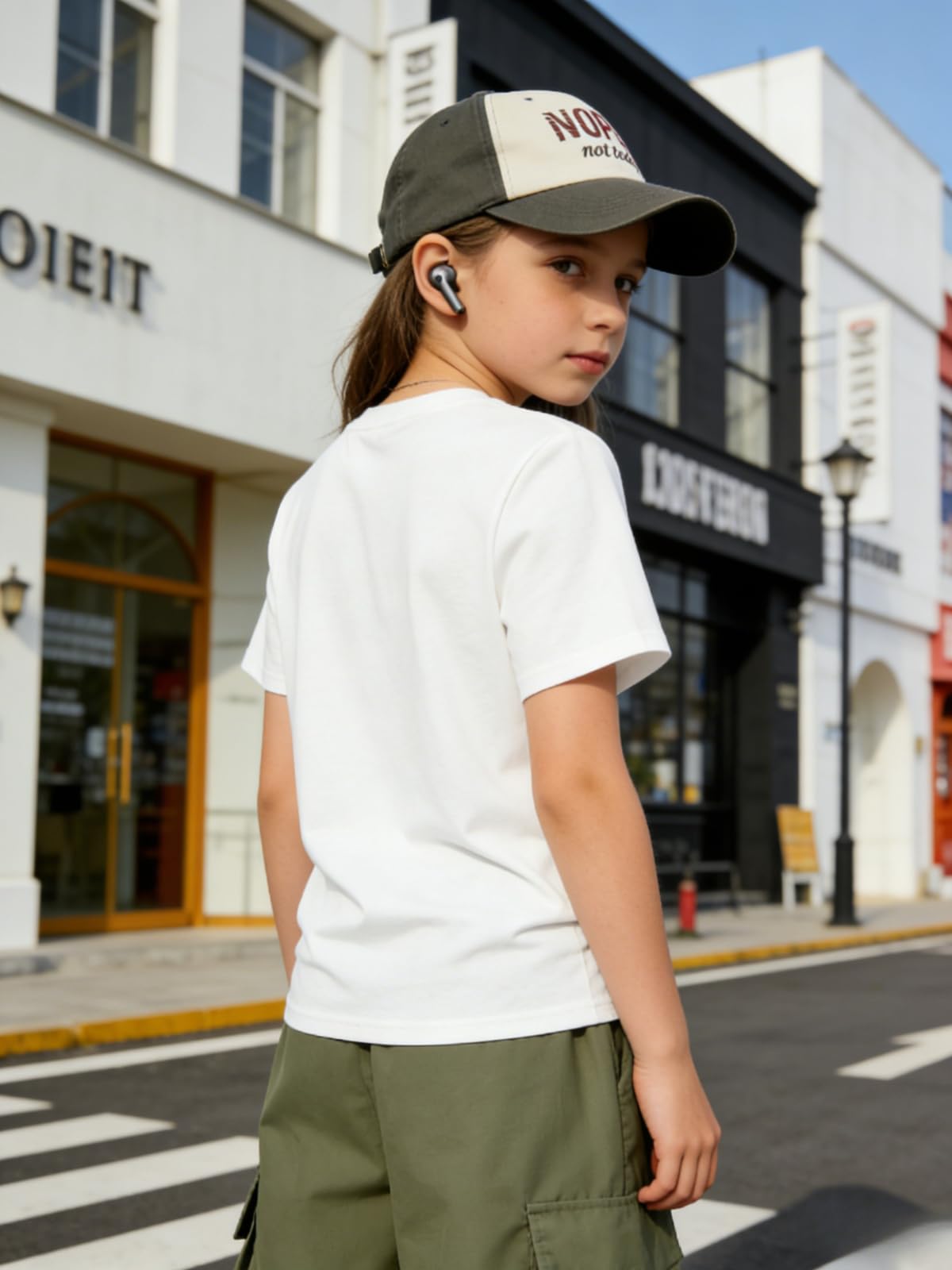 Girls Clothes Little Girl Outfits Letter Print Short Sleeve Tops & Cargo Pants 2PCS Girls Clothing 7-16 Years