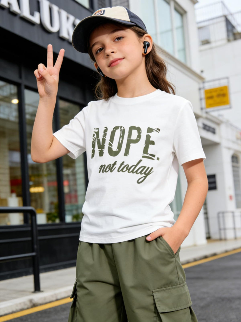 Girls Clothes Little Girl Outfits Letter Print Short Sleeve Tops & Cargo Pants 2PCS Girls Clothing 7-16 Years