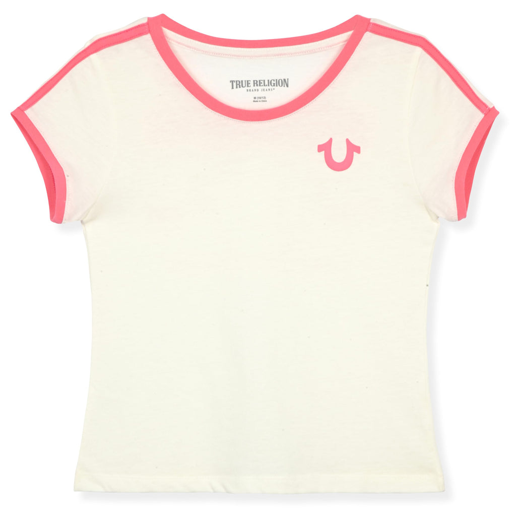 True Religion Girls Short Sleeve Tee Shirt with Embelishments - Soft and Comfortable Girls T-Shirts