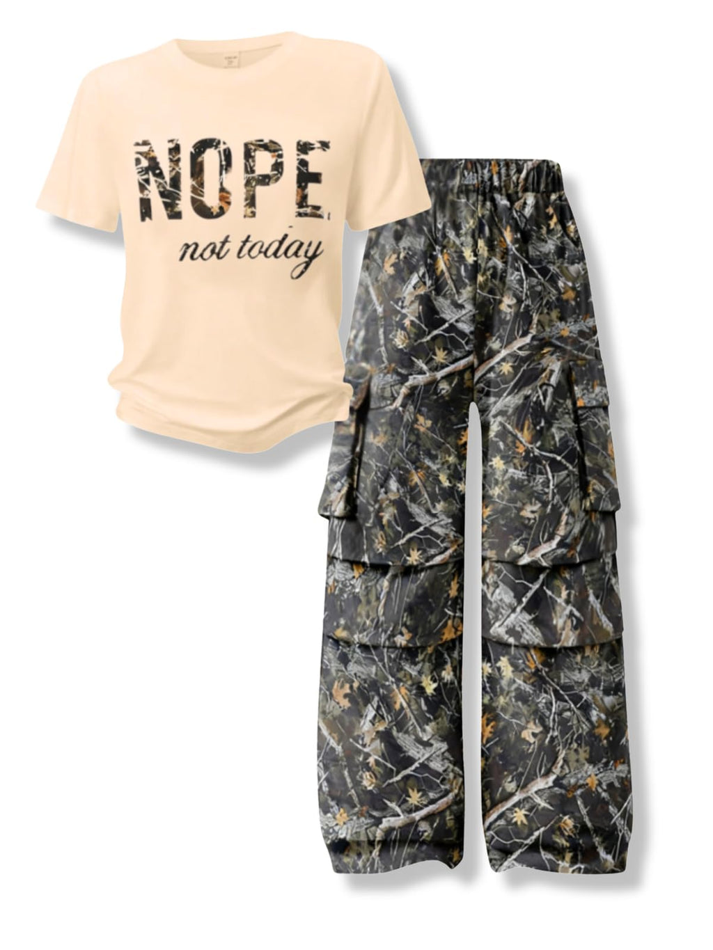 Girls Clothes Little Girl Outfits Letter Print Short Sleeve Tops & Cargo Pants 2PCS Girls Clothing 7-16 Years