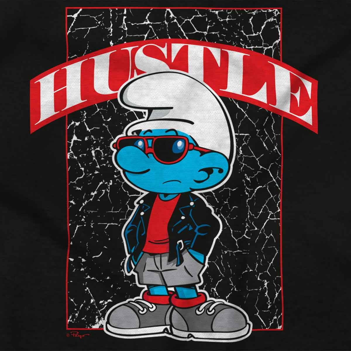 Brisco Brands Urban Streetwear Smurf Hustle Cartoon Toddler Baby Graphic T Shirt