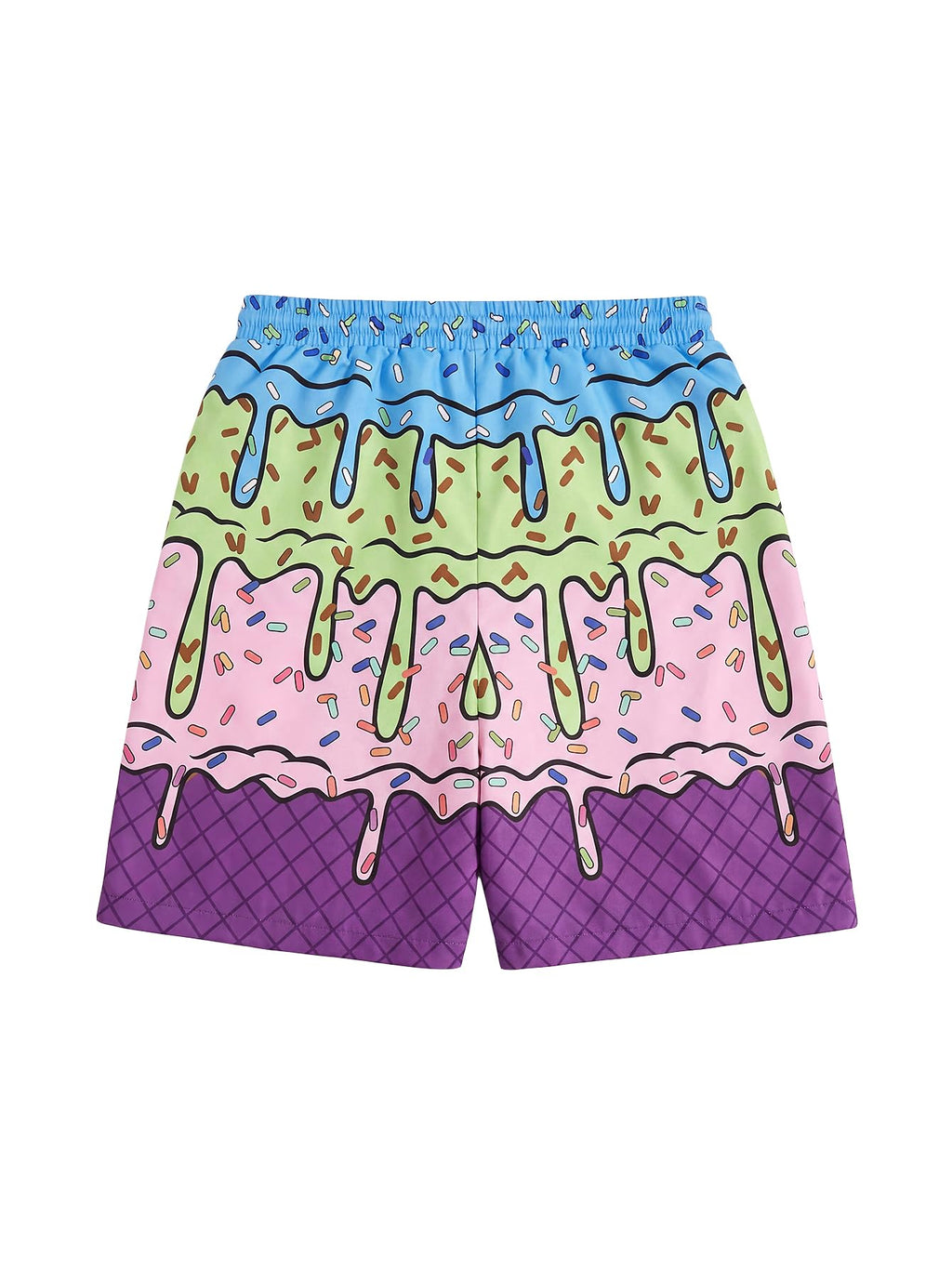 Floerns Boy's Fashion Ice Cream Drawstring Waist Summer Swim Trunks Shorts