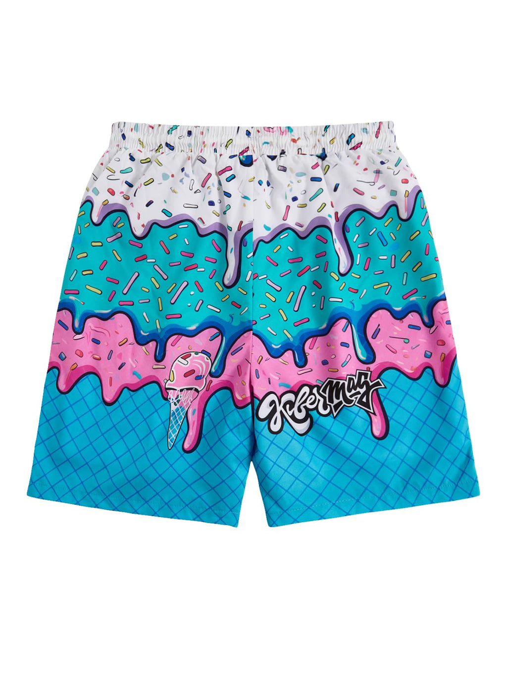 Floerns Boy's Fashion Ice Cream Drawstring Waist Summer Swim Trunks Shorts