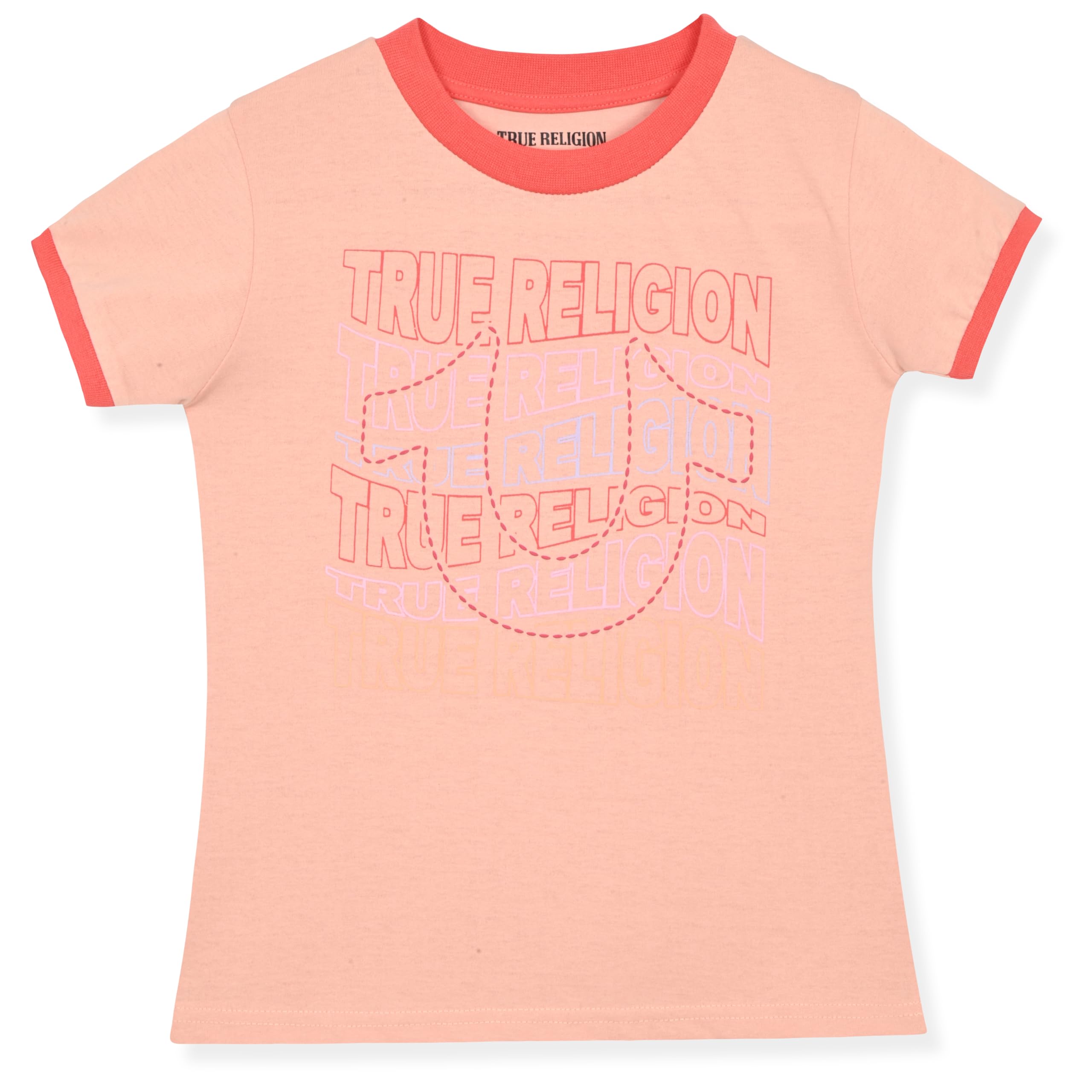 True Religion Girls Jeans Shorts Set Girls Denim Short and Fashion Tee Shirt Clothing Set for Kids