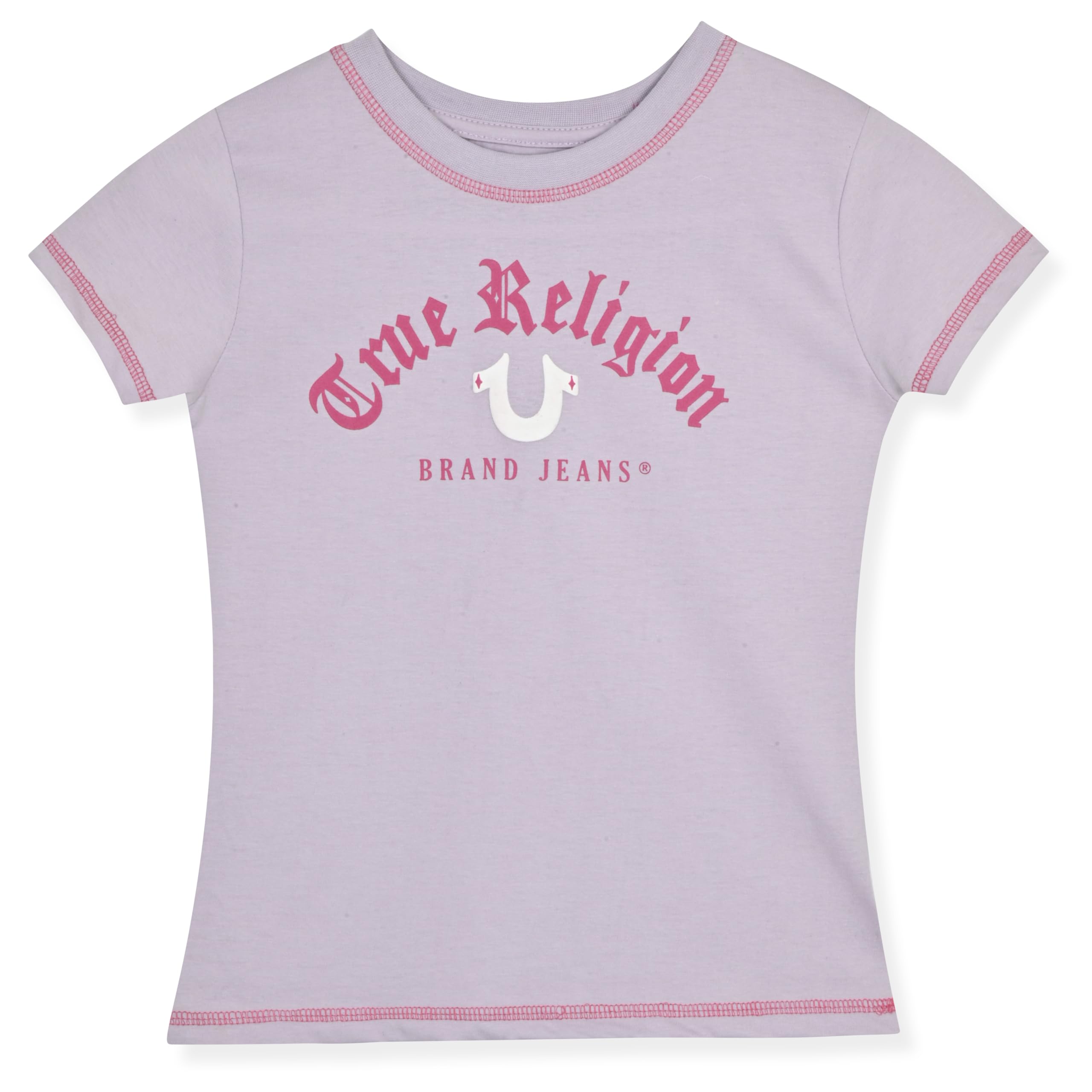 True Religion Girls Jeans Shorts Set Girls Denim Short and Fashion Tee Shirt Clothing Set for Kids