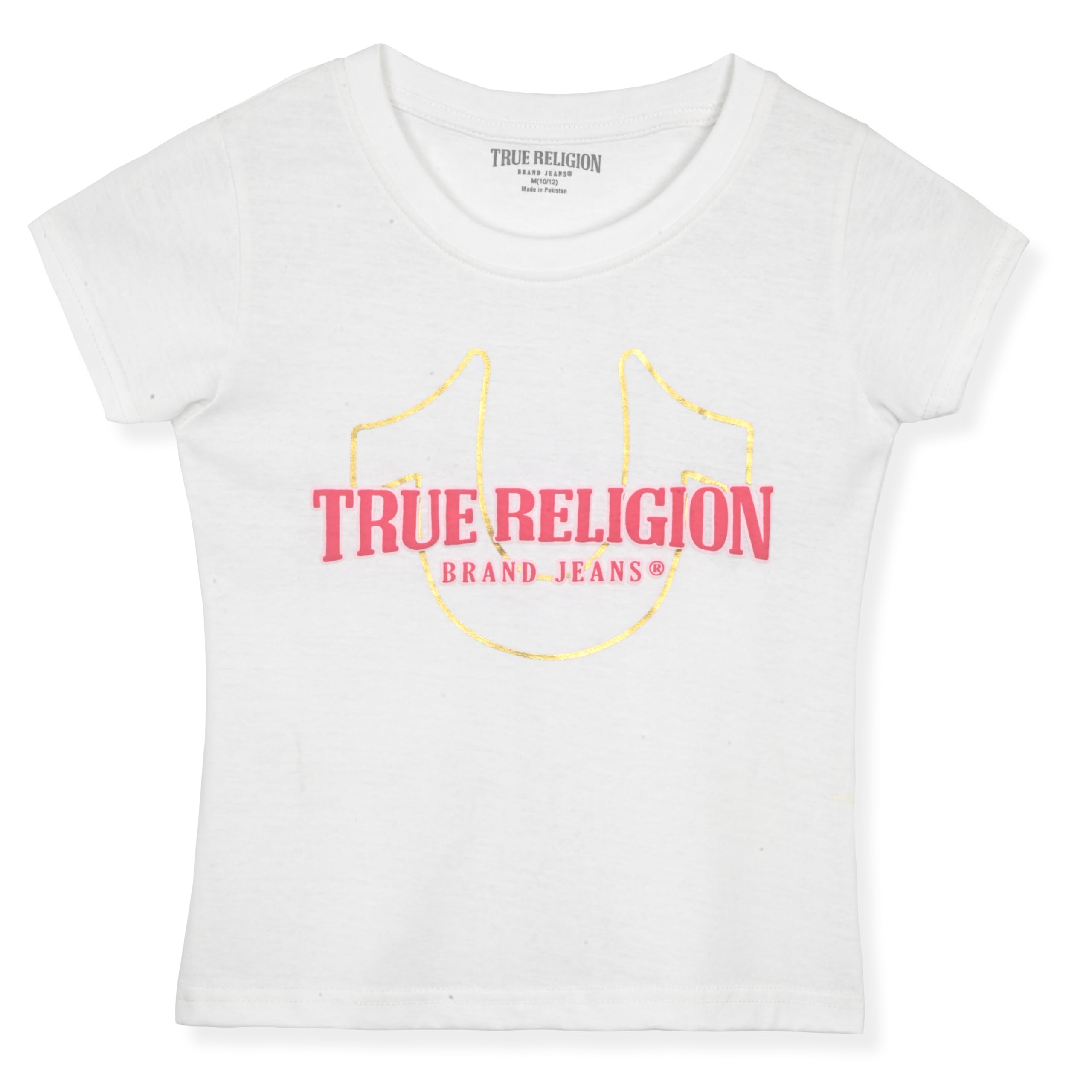 True Religion Girls Jeans Shorts Set Girls Denim Short and Fashion Tee Shirt Clothing Set for Kids