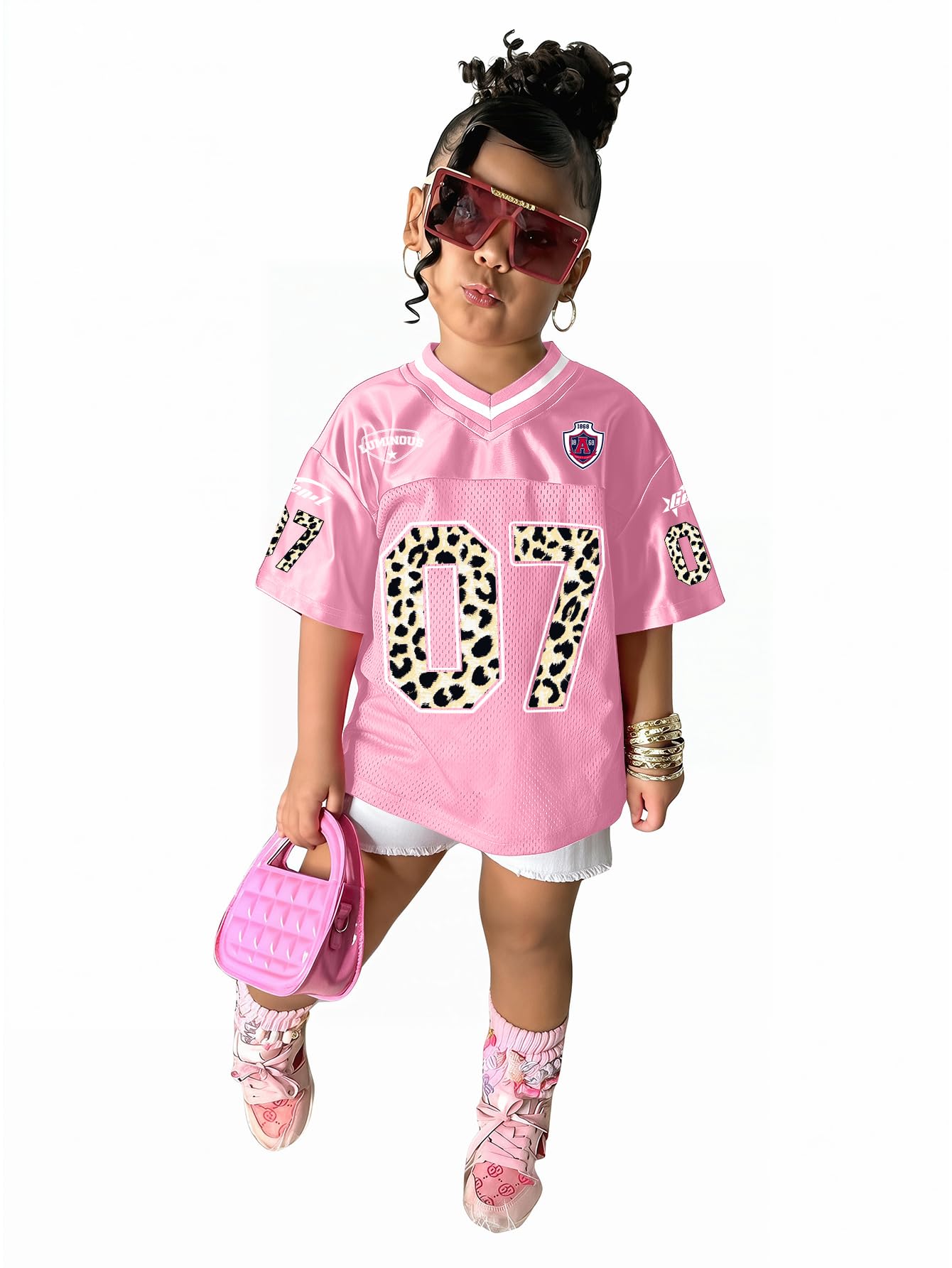 SOLY HUX Toddler Girl's Graphic Jersey Shirts Sporty Short Sleeve T-Shirt Summer Tops Y2k Clothes Streetwear