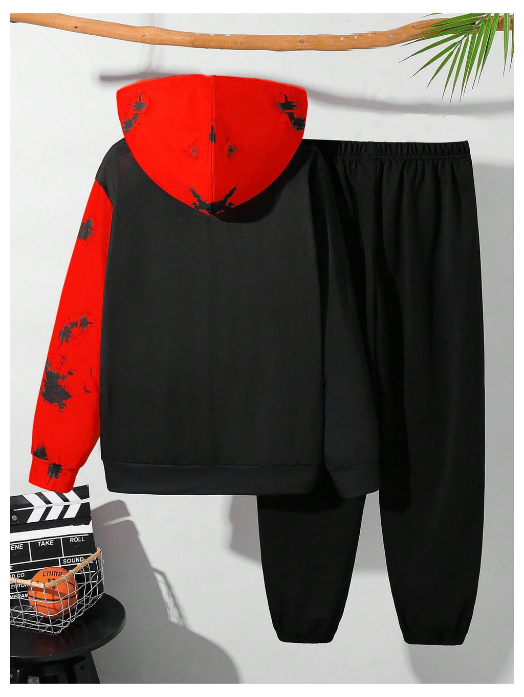 WDIRARA Boy's 2 Piece Outfits Colorful Graphic Print Long Sleeve Hoodie and Sweatpants Set Tracksuit