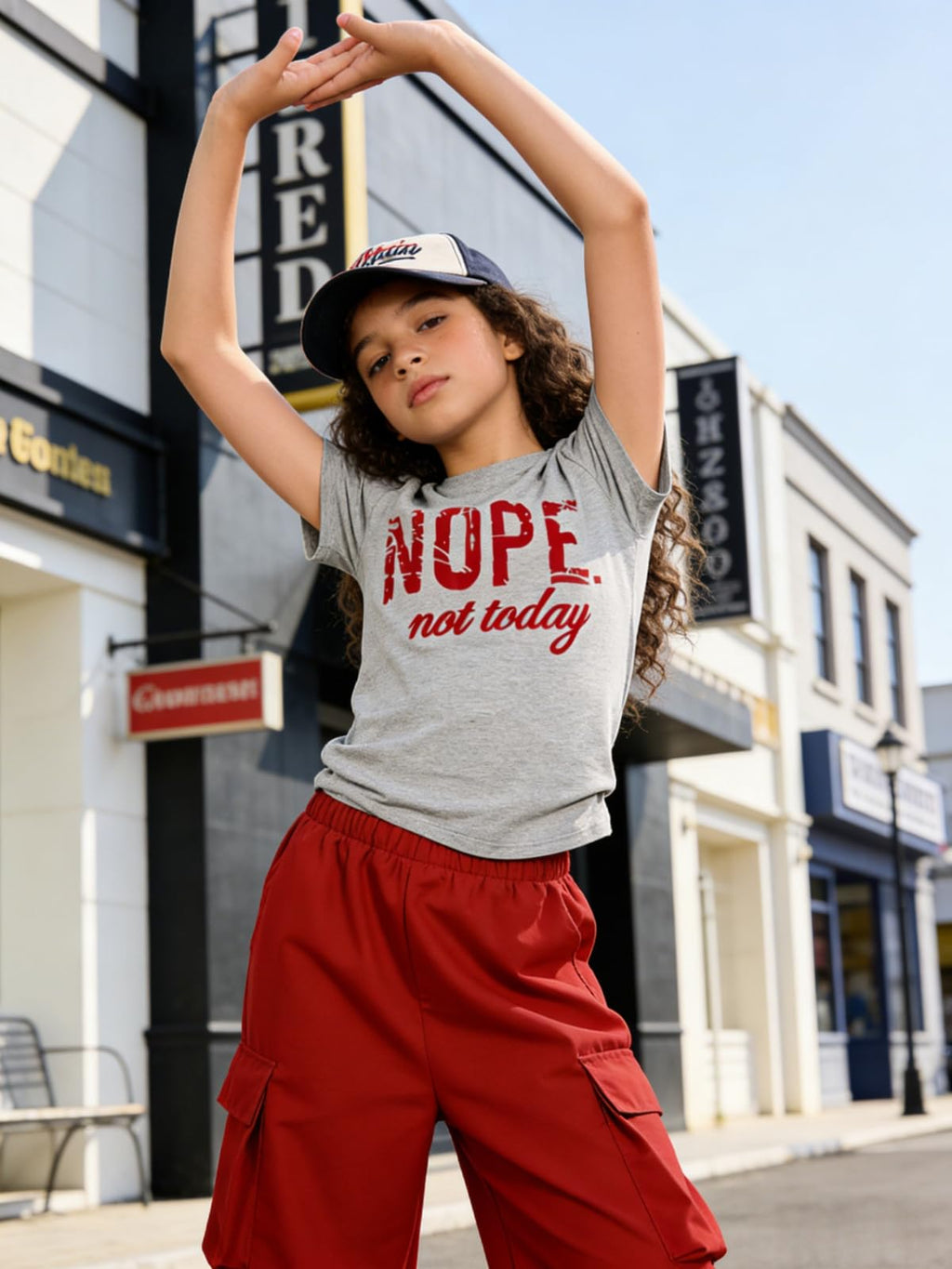 Girls Clothes Little Girl Outfits Letter Print Short Sleeve Tops & Cargo Pants 2PCS Girls Clothing 7-16 Years