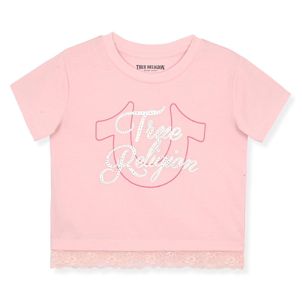 True Religion Girls Short Sleeve Tee Shirt with Embelishments - Soft and Comfortable Girls T-Shirts