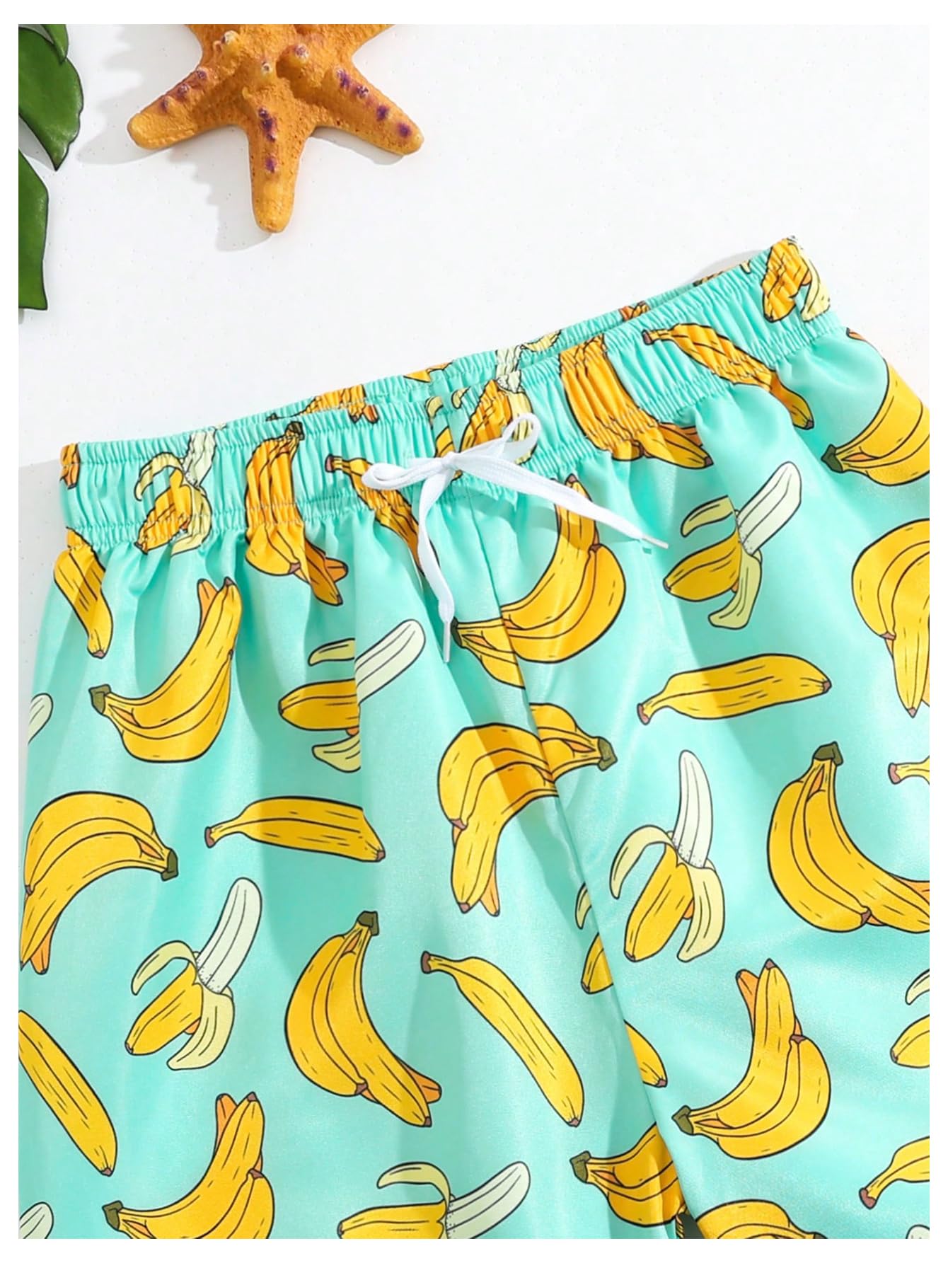 Floerns Boy's Fashion Ice Cream Drawstring Waist Summer Swim Trunks Shorts
