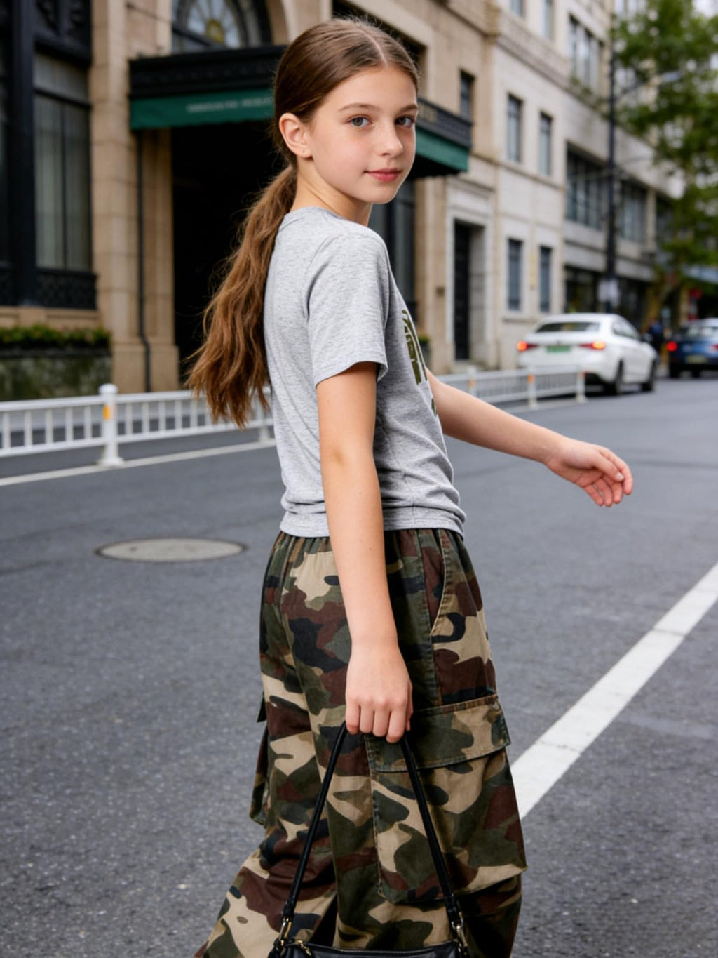 Girls Clothes Little Girl Outfits Letter Print Short Sleeve Tops & Cargo Pants 2PCS Girls Clothing 7-16 Years
