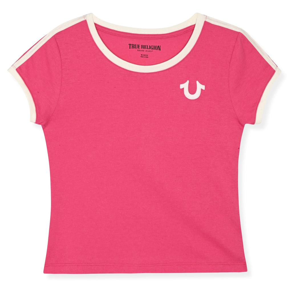 True Religion Girls Short Sleeve Tee Shirt with Embelishments - Soft and Comfortable Girls T-Shirts