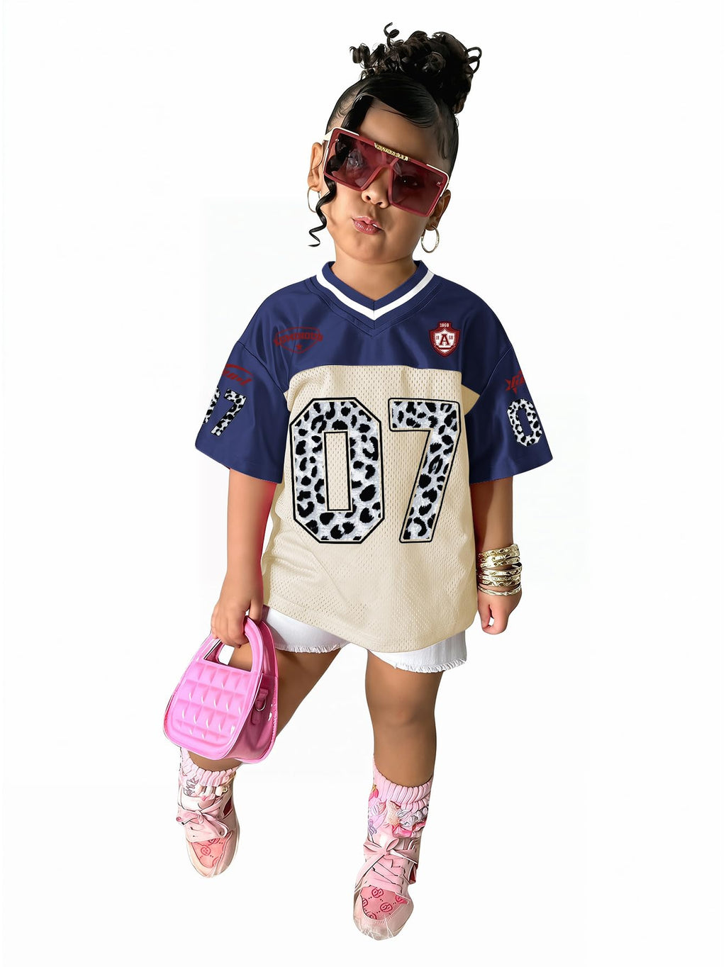 SOLY HUX Toddler Girl's Graphic Jersey Shirts Sporty Short Sleeve T-Shirt Summer Tops Y2k Clothes Streetwear