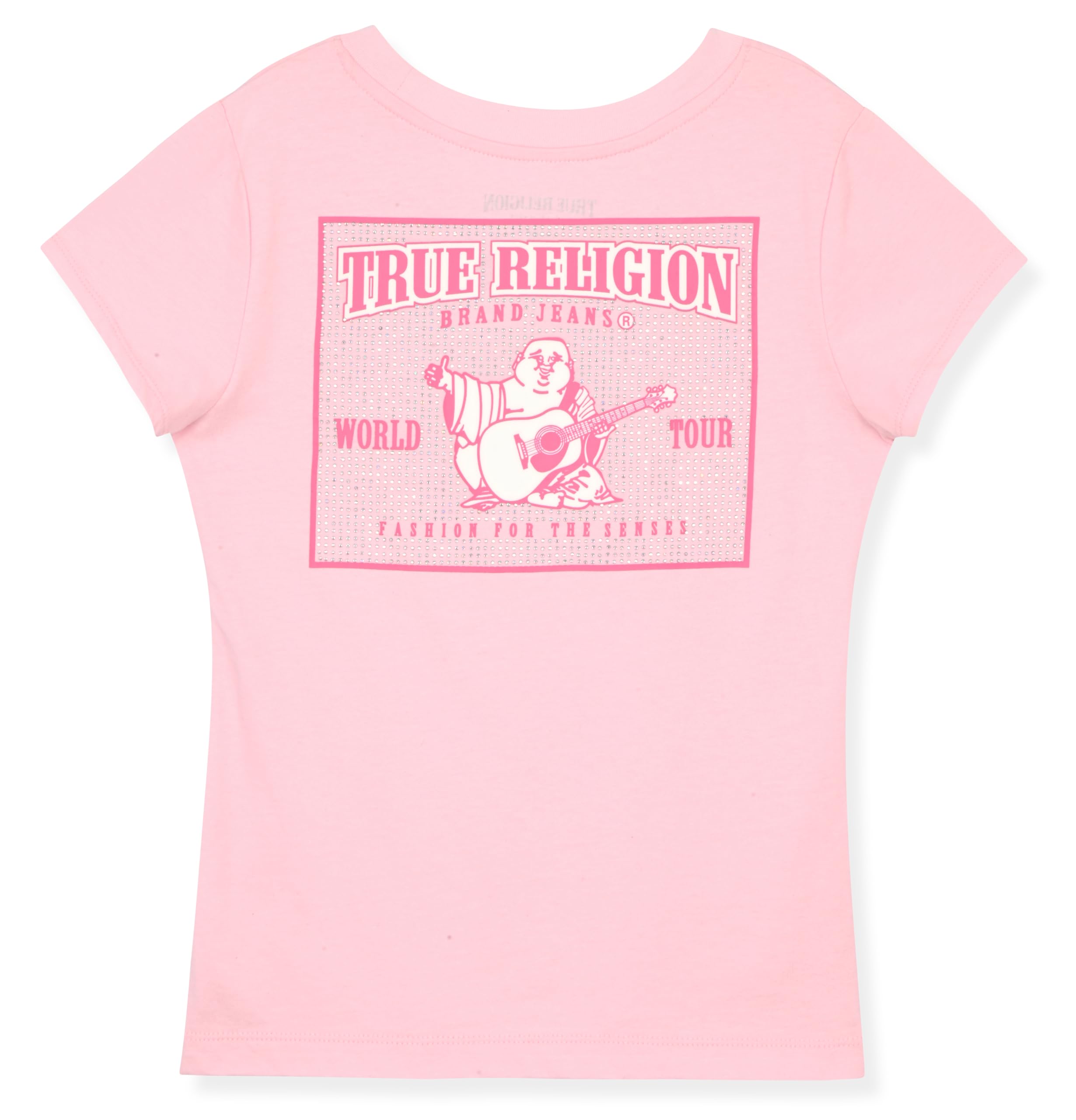True Religion Girls Short Sleeve Tee Shirt with Embelishments - Soft and Comfortable Girls T-Shirts