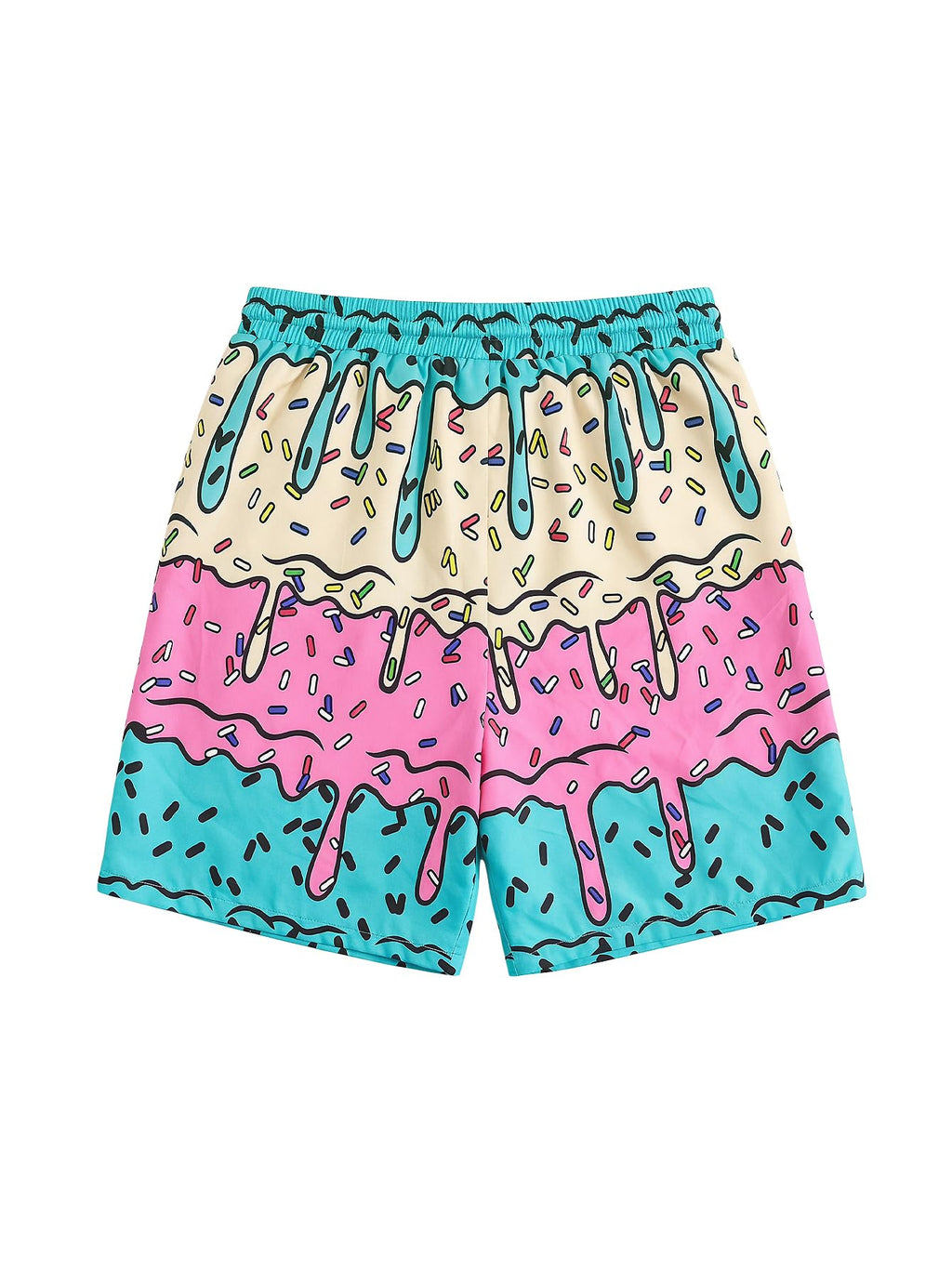 Floerns Boy's Fashion Ice Cream Drawstring Waist Summer Swim Trunks Shorts