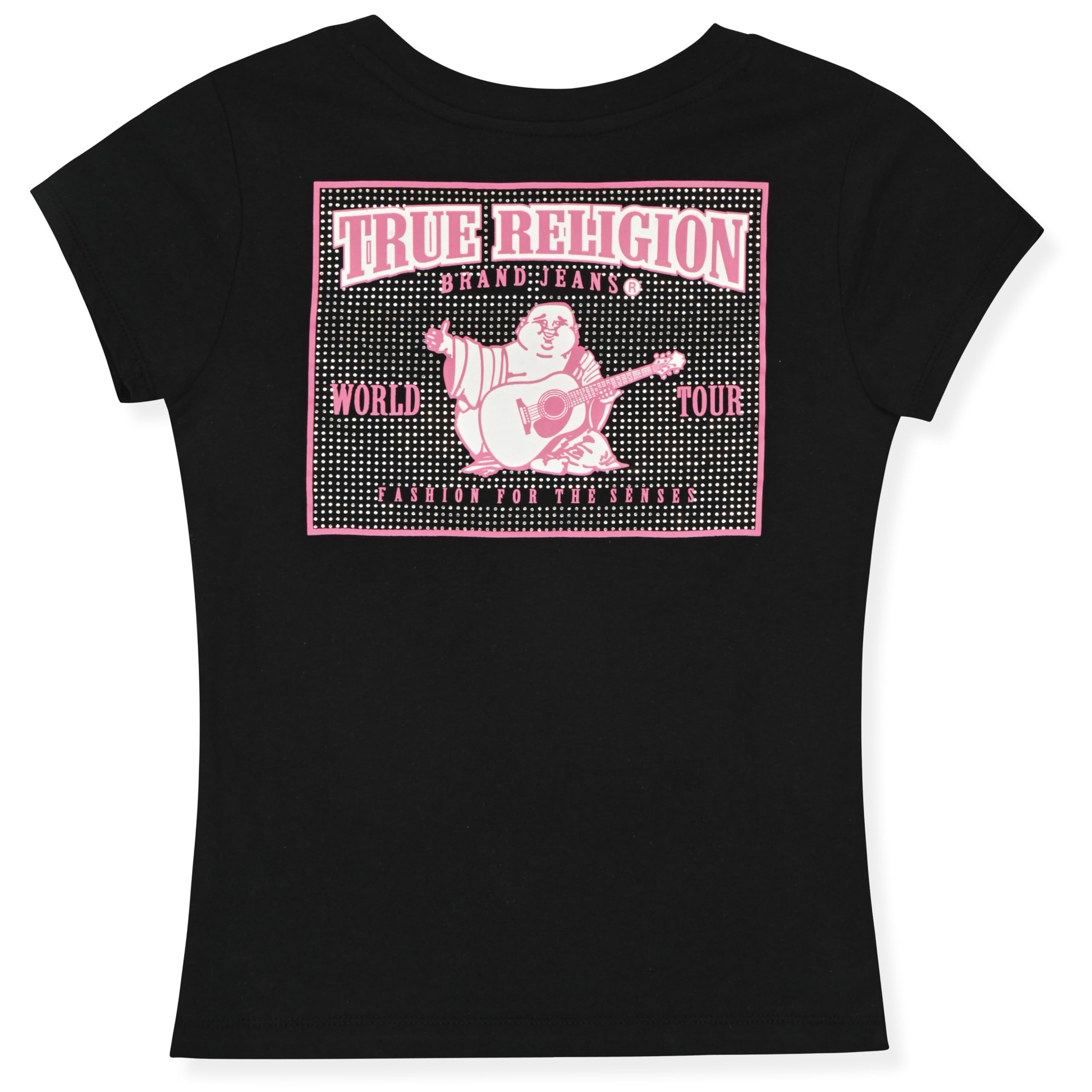 True Religion Girls Short Sleeve Tee Shirt with Embelishments - Soft and Comfortable Girls T-Shirts