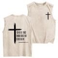Fkatuzi Boys Christian Graphic Tank Tops God Jesus Shirts for Kids Cross Faith Religious Cotton Acid Wash Sleevesless Tshirt