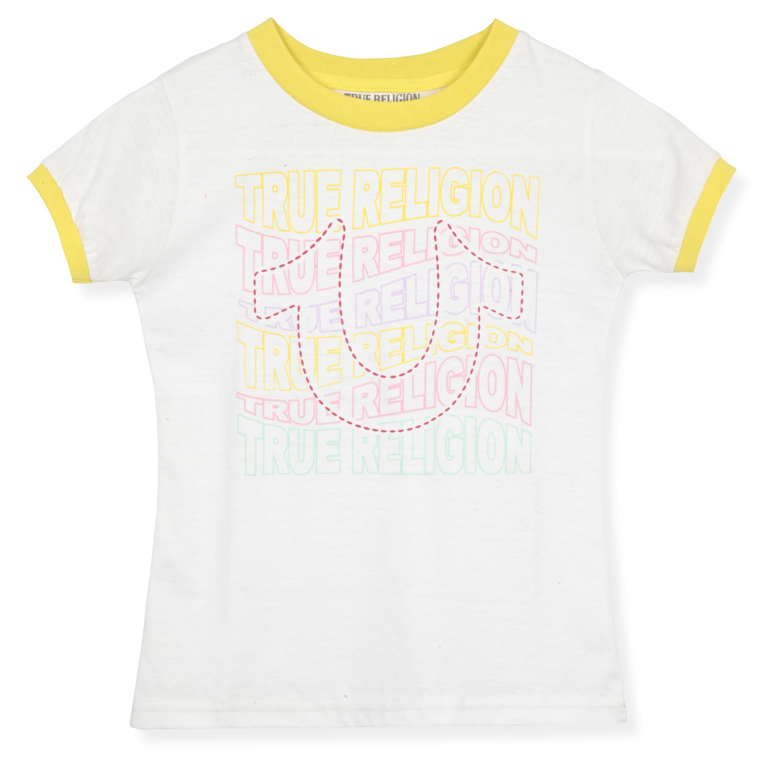 True Religion Girls Jeans Shorts Set Girls Denim Short and Fashion Tee Shirt Clothing Set for Kids
