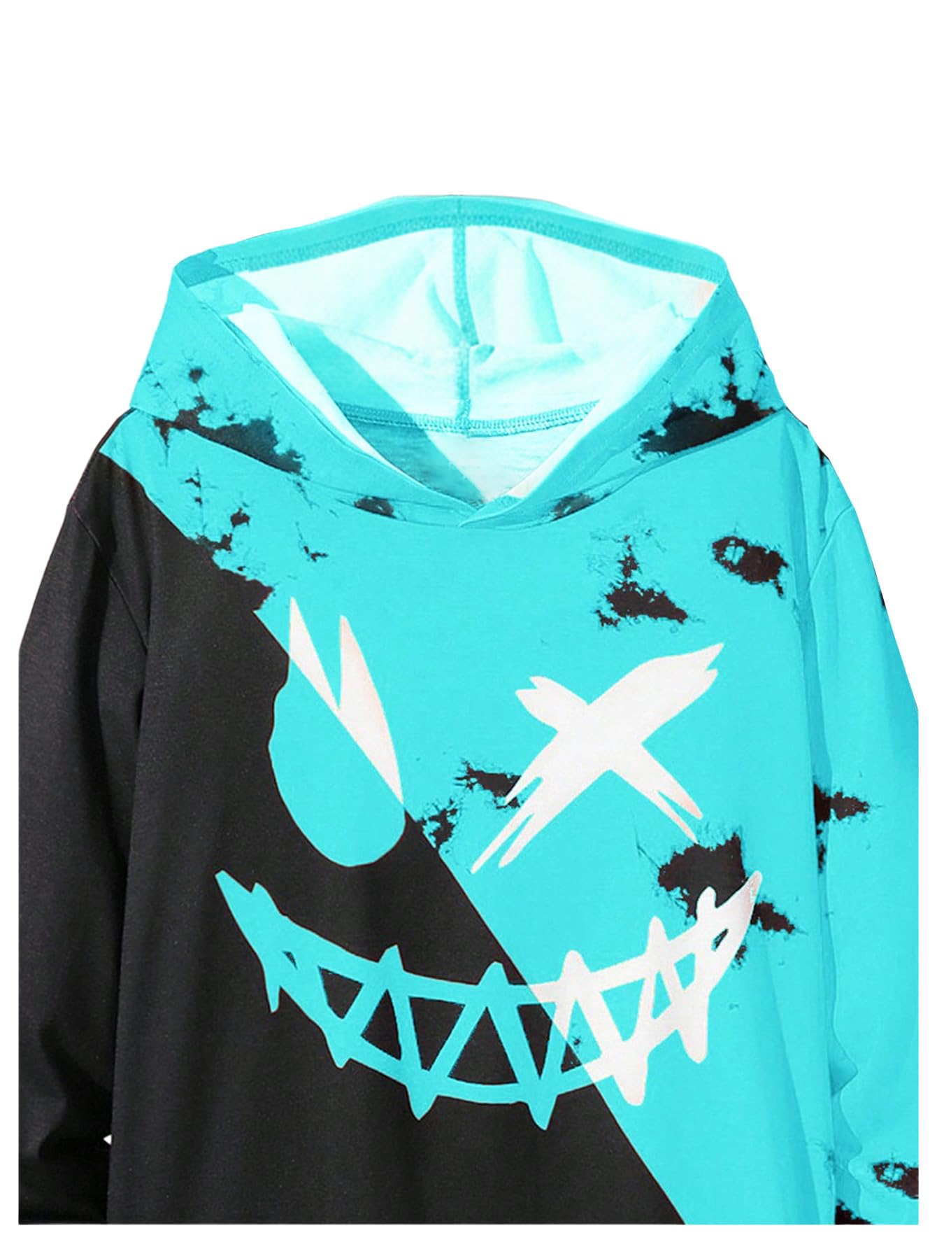 WDIRARA Boy's 2 Piece Outfits Colorful Graphic Print Long Sleeve Hoodie and Sweatpants Set Tracksuit