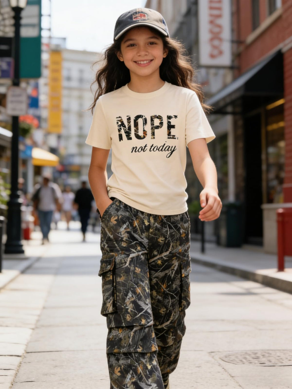 Girls Clothes Little Girl Outfits Letter Print Short Sleeve Tops & Cargo Pants 2PCS Girls Clothing 7-16 Years