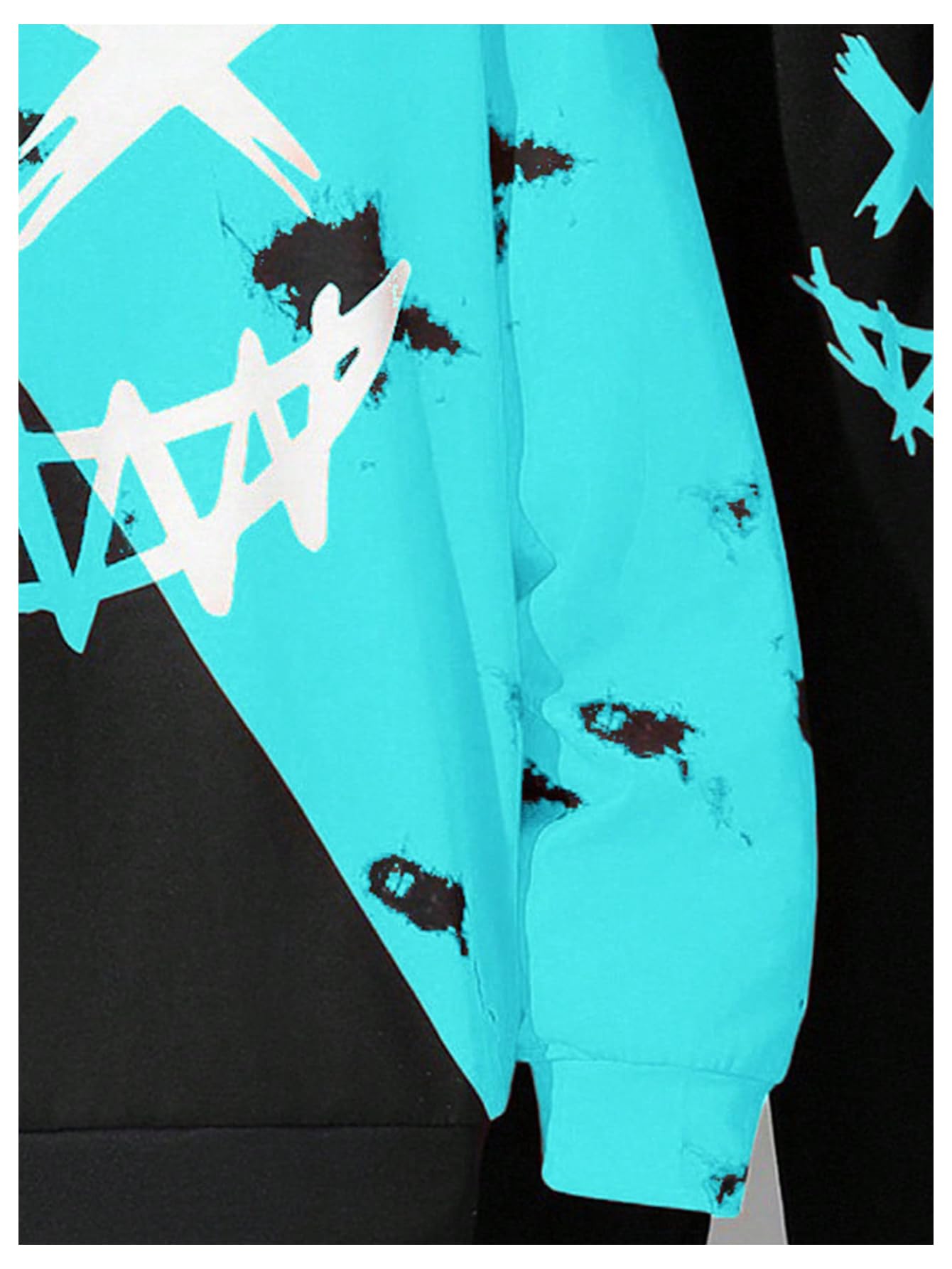 WDIRARA Boy's 2 Piece Outfits Colorful Graphic Print Long Sleeve Hoodie and Sweatpants Set Tracksuit