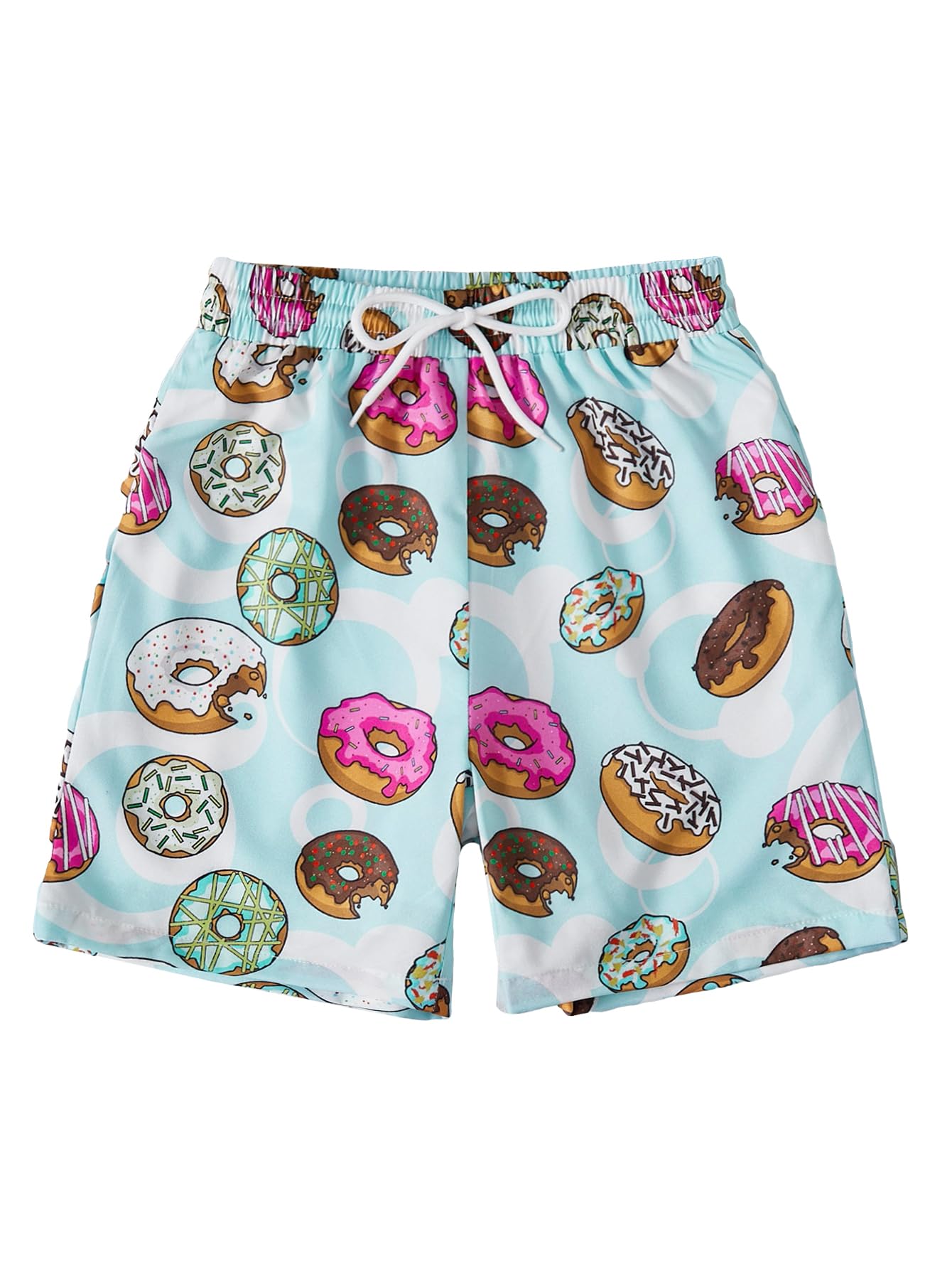 Floerns Boy's Fashion Ice Cream Drawstring Waist Summer Swim Trunks Shorts