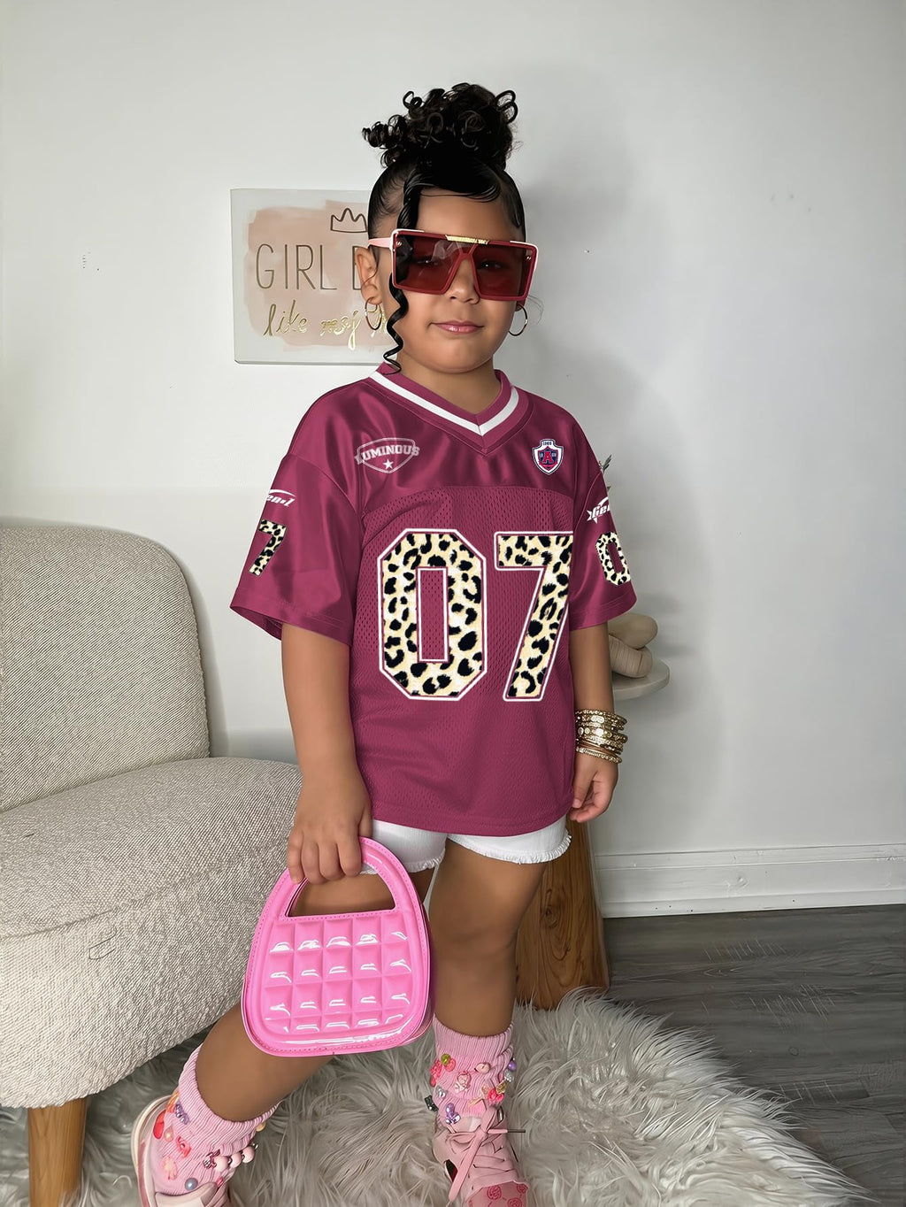 SOLY HUX Toddler Girl's Graphic Jersey Shirts Sporty Short Sleeve T-Shirt Summer Tops Y2k Clothes Streetwear