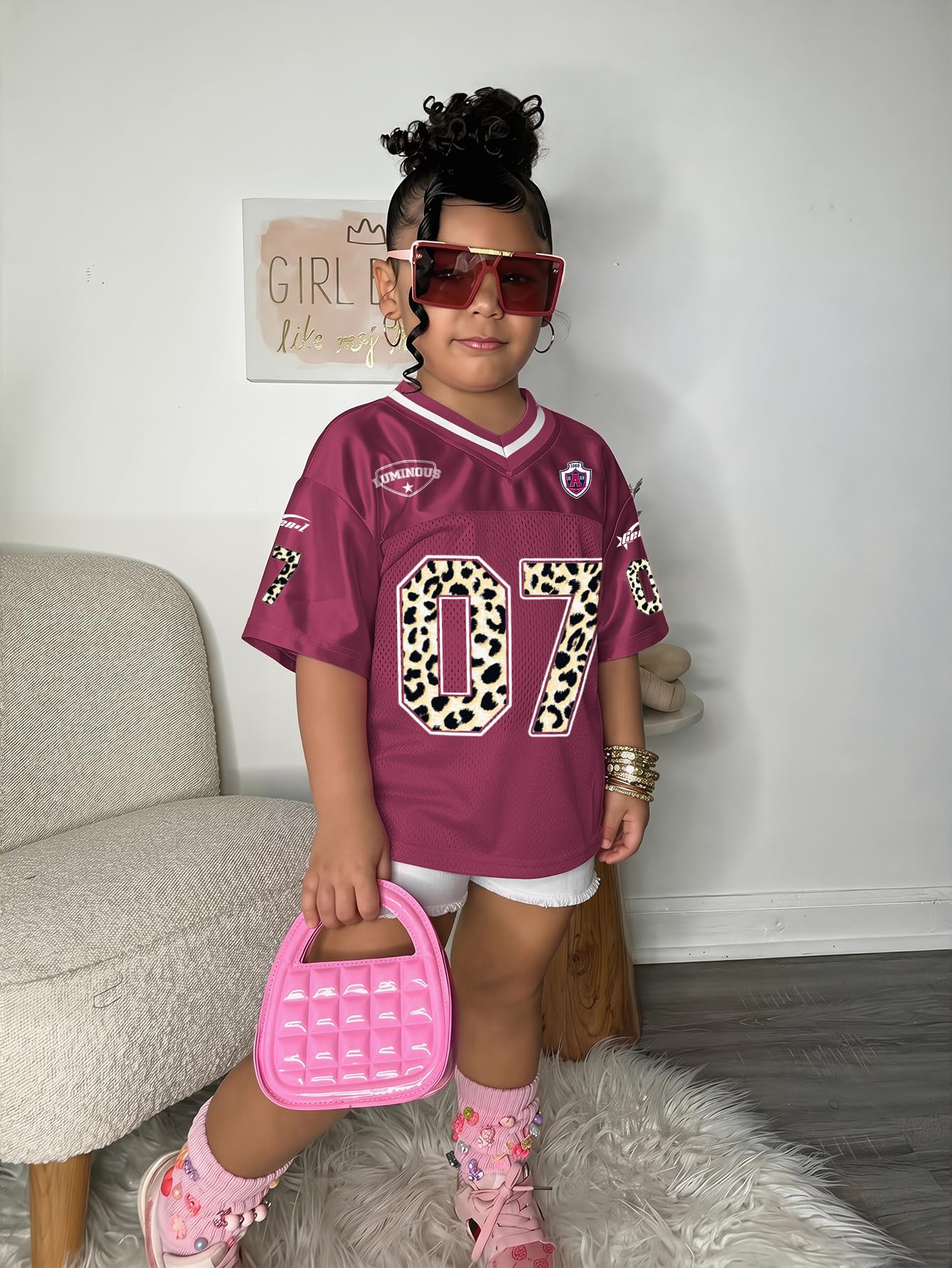 SOLY HUX Toddler Girl's Graphic Jersey Shirts Sporty Short Sleeve T-Shirt Summer Tops Y2k Clothes Streetwear