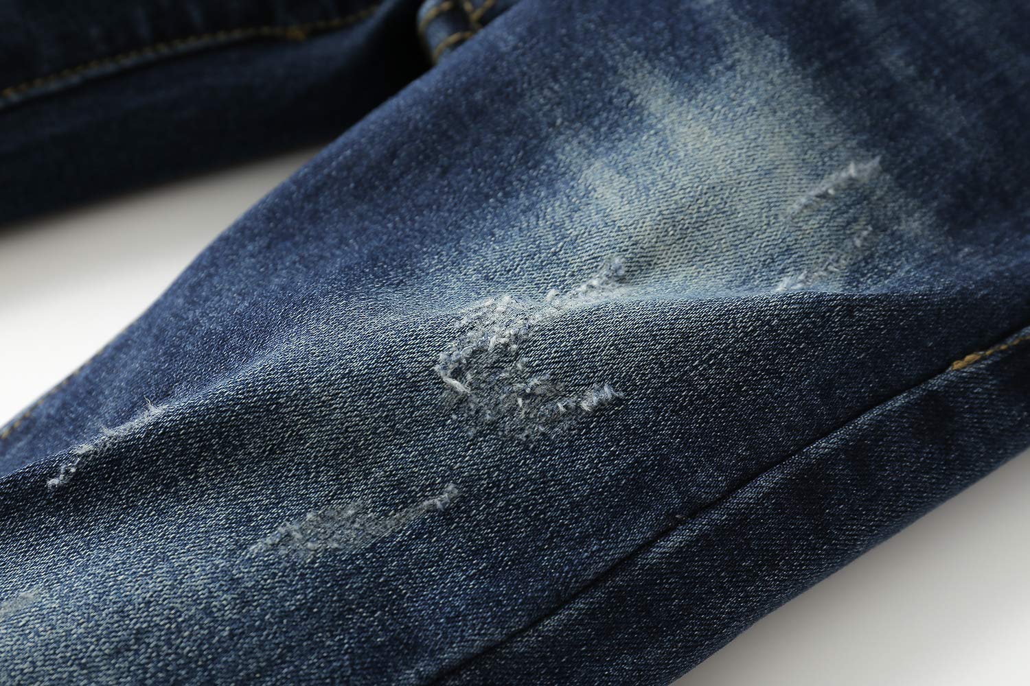 KIDSCOOL SPACE Baby Girl Boy Jeans,Elastic Band Inside with D-Rings Ripped Denim Pants
