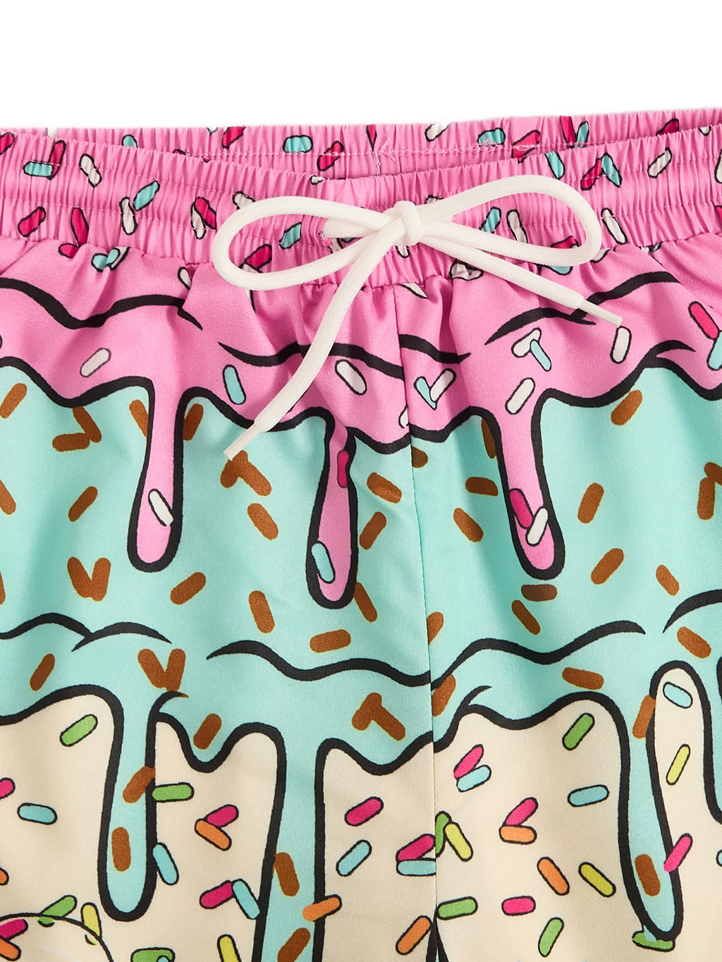 Floerns Boy's Fashion Ice Cream Drawstring Waist Summer Swim Trunks Shorts