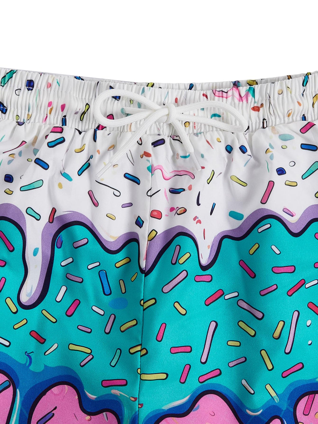 Floerns Boy's Fashion Ice Cream Drawstring Waist Summer Swim Trunks Shorts