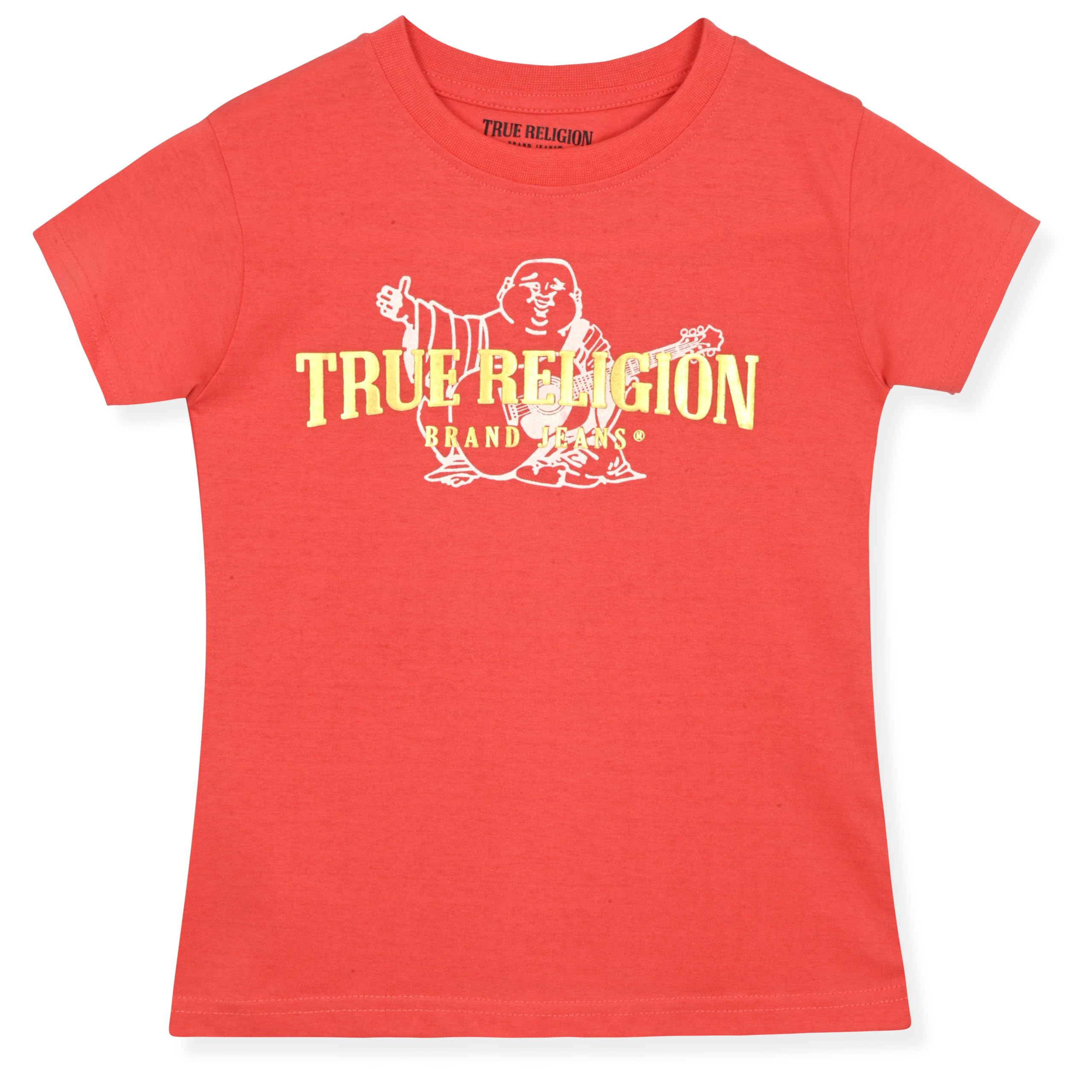 True Religion Girls Jeans Shorts Set Girls Denim Short and Fashion Tee Shirt Clothing Set for Kids