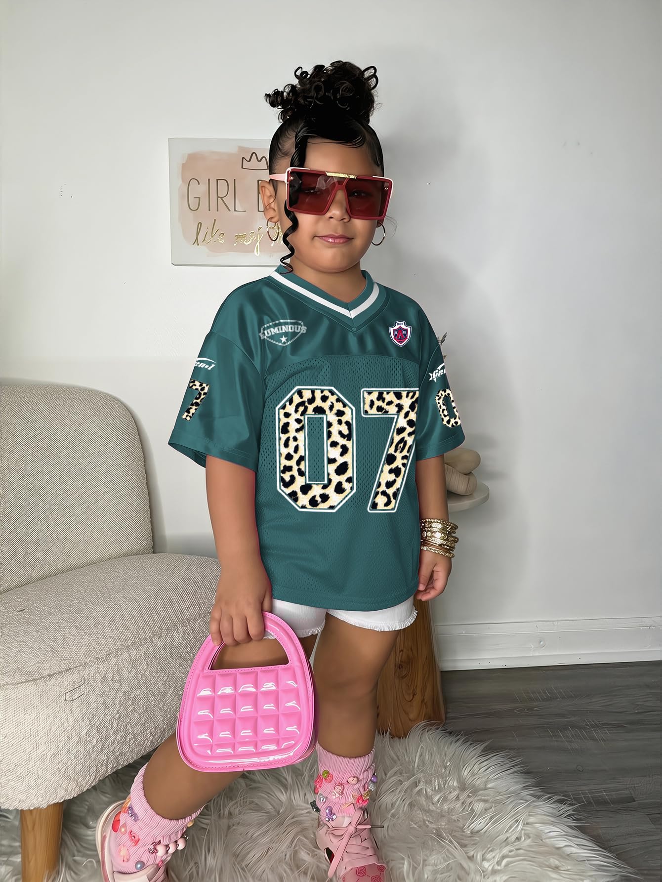 SOLY HUX Toddler Girl's Graphic Jersey Shirts Sporty Short Sleeve T-Shirt Summer Tops Y2k Clothes Streetwear