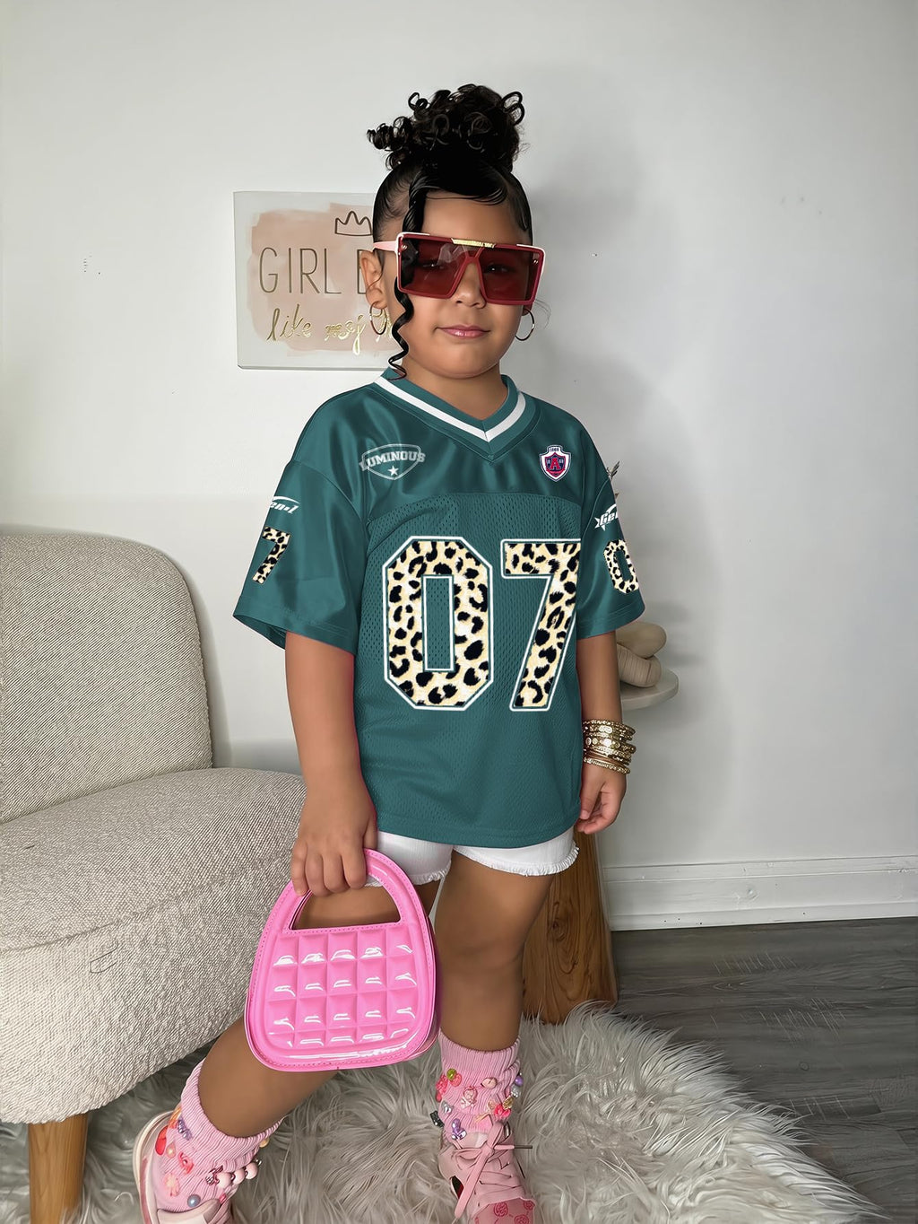 SOLY HUX Toddler Girl's Graphic Jersey Shirts Sporty Short Sleeve T-Shirt Summer Tops Y2k Clothes Streetwear