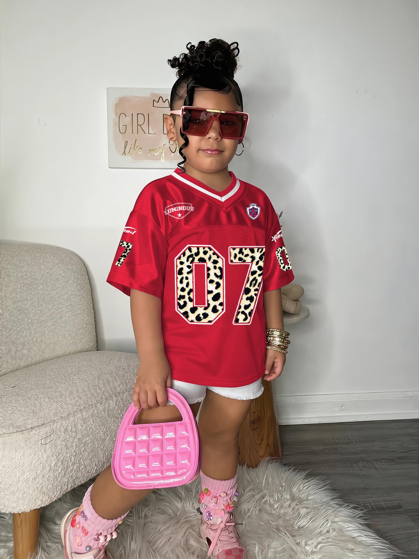 SOLY HUX Toddler Girl's Graphic Jersey Shirts Sporty Short Sleeve T-Shirt Summer Tops Y2k Clothes Streetwear