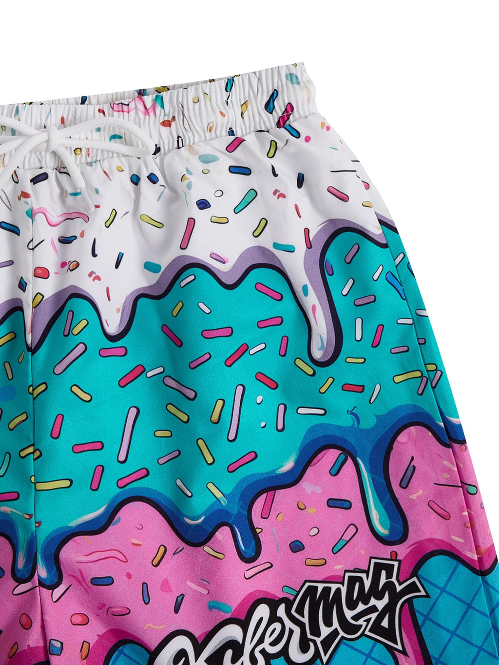 Floerns Boy's Fashion Ice Cream Drawstring Waist Summer Swim Trunks Shorts