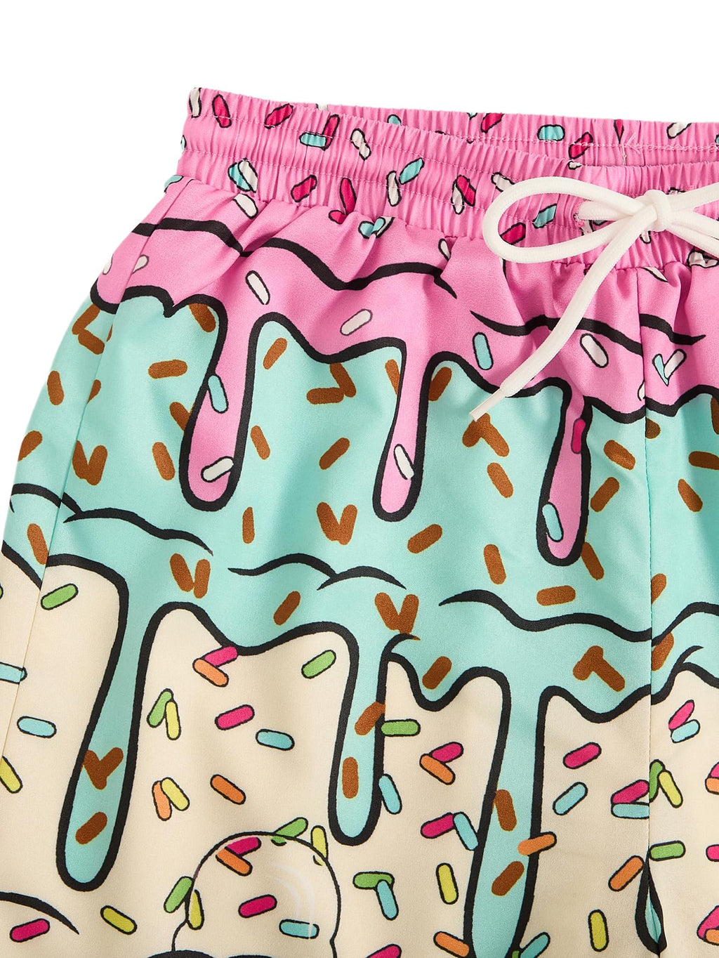Floerns Boy's Fashion Ice Cream Drawstring Waist Summer Swim Trunks Shorts