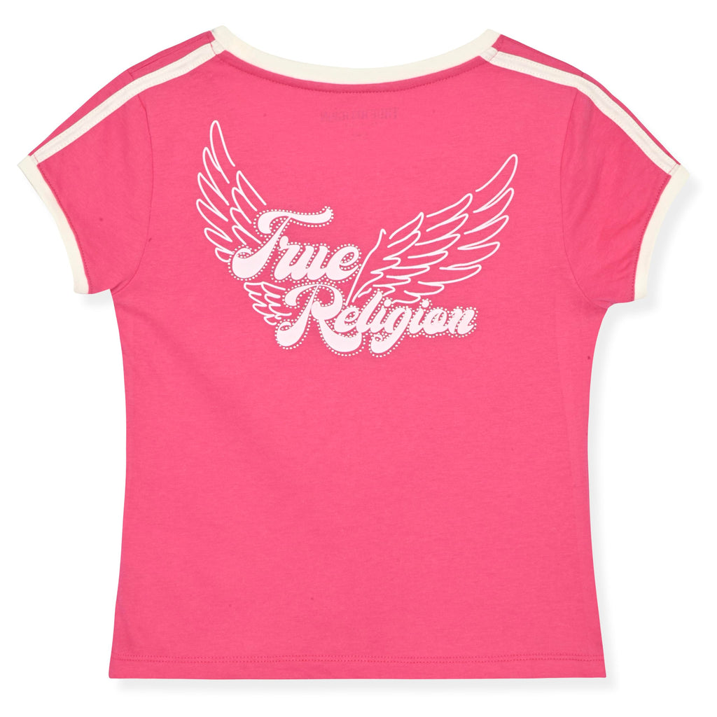 True Religion Girls Short Sleeve Tee Shirt with Embelishments - Soft and Comfortable Girls T-Shirts
