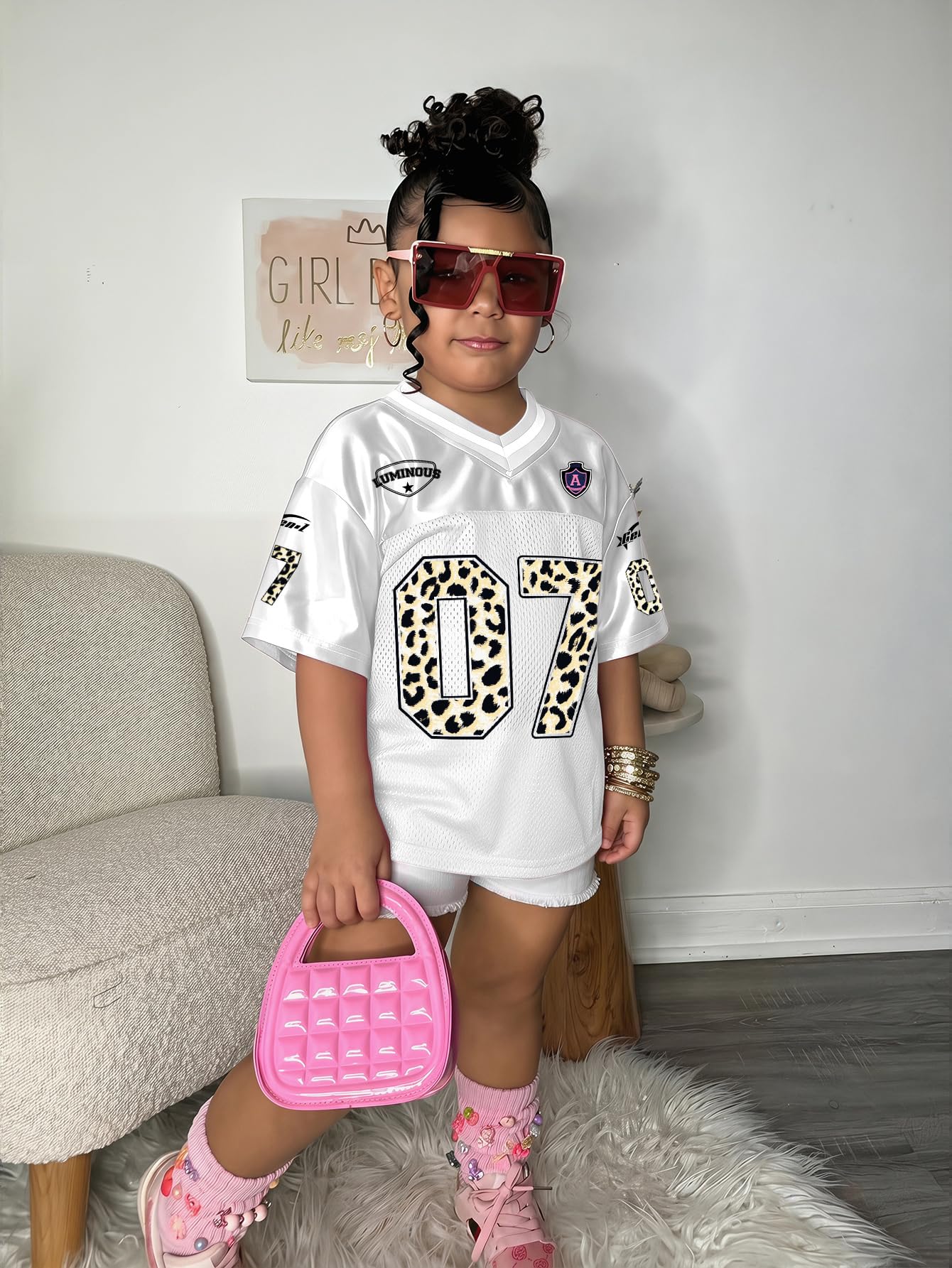 SOLY HUX Toddler Girl's Graphic Jersey Shirts Sporty Short Sleeve T-Shirt Summer Tops Y2k Clothes Streetwear
