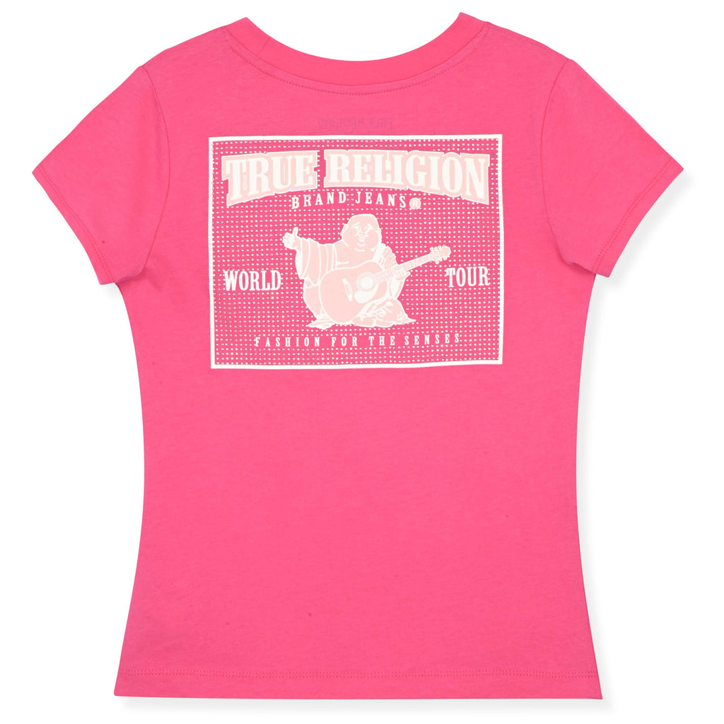 True Religion Girls Short Sleeve Tee Shirt with Embelishments - Soft and Comfortable Girls T-Shirts
