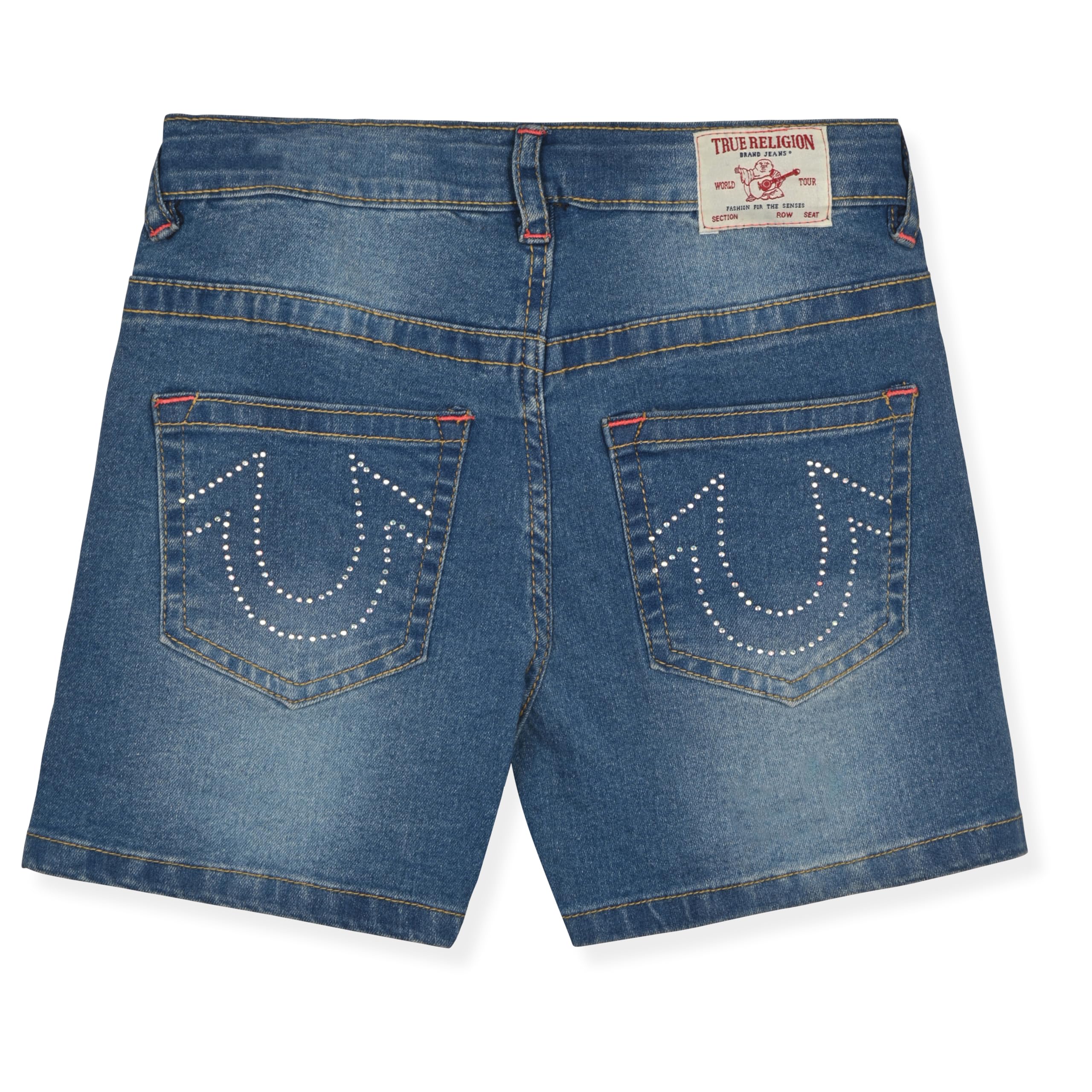 True Religion Girls Jeans Shorts Set Girls Denim Short and Fashion Tee Shirt Clothing Set for Kids