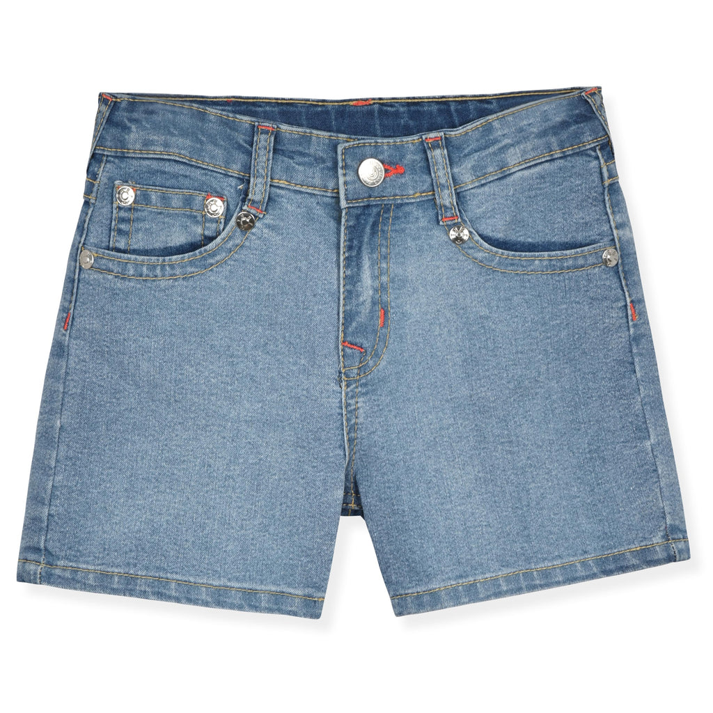 True Religion Girls Jeans Shorts Set Girls Denim Short and Fashion Tee Shirt Clothing Set for Kids